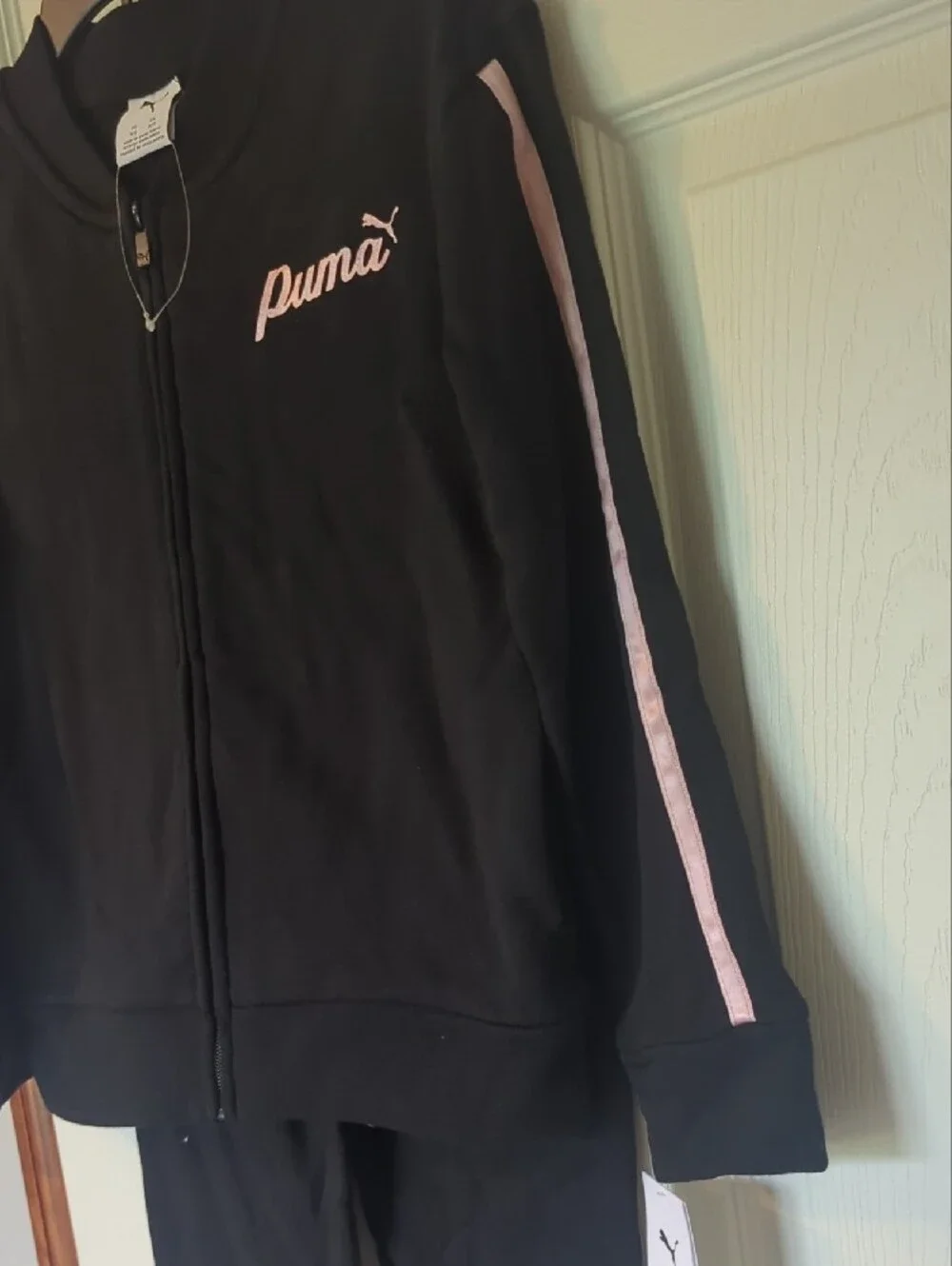Puma Kids Black and Pink Track Jacket & Pants Set